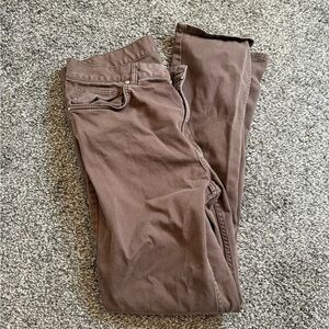 H&M Brown Chinos with Tapered Legs and Zipper Fly